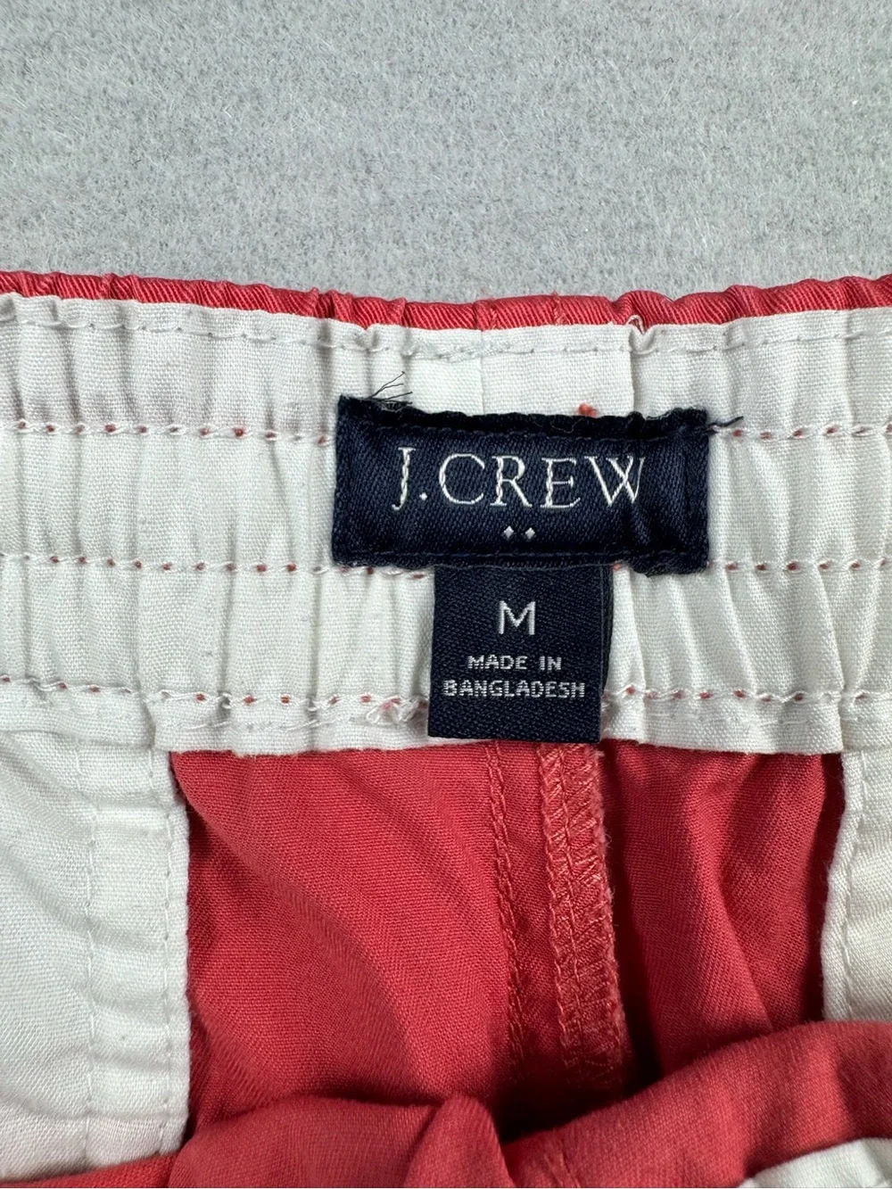 J Crew Shorts Mens Med Coral Dock Chino Elastic Waist Drawstring Stretch Preppy